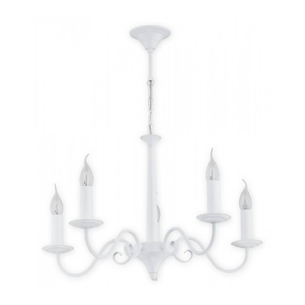 Klasyczny biały żyrandol Asti 5 do jadalni – 5 żarówek