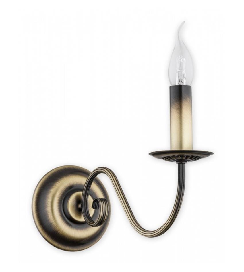 Klasyczny świecznikowy kinkiet Asti 13 na ścianę – patyna