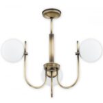 Klasyczny żyrandol Ape 3 patyna - trzy szklane klosze