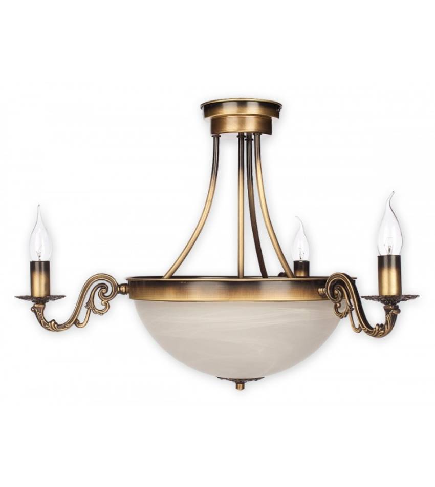 Klasyczny żyrandol Arkadia Plus 5 - mleczny szklany klosz