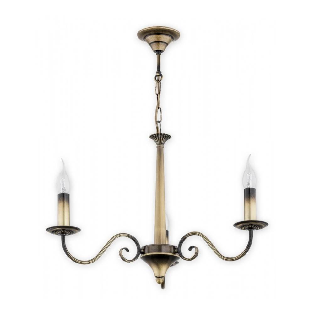 Klasyczny żyrandol Asti 3 patyna do salonu - świecznikowy