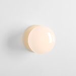 Kremowy kinkiet Flo Cream 19 szklany klosz - do sypialni