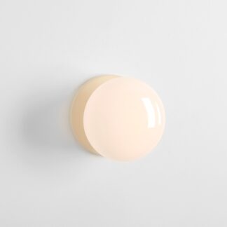 Kremowy kinkiet Flo Cream 19 szklany klosz - do sypialni