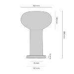 Lampka stołowa Flo 19 - rysunek techniczny