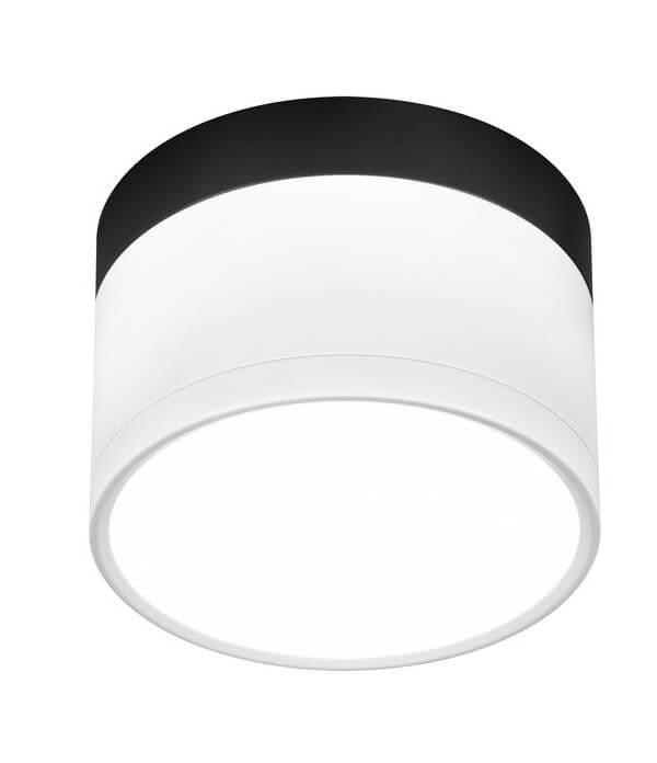 Lampa sufitowa natynkowa Tuba Pro - biała z czarną podstawą