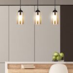 Lampa wisząca Bistro 3 nad wyspę kuchenną – 3 szklane klosze