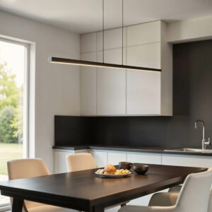 Lampa wisząca liniowa Merida nad stół do jadalni - czarna 120 cm