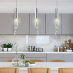 Lampa wisząca z kryształkami Duero nad blat kuchenny - chrom