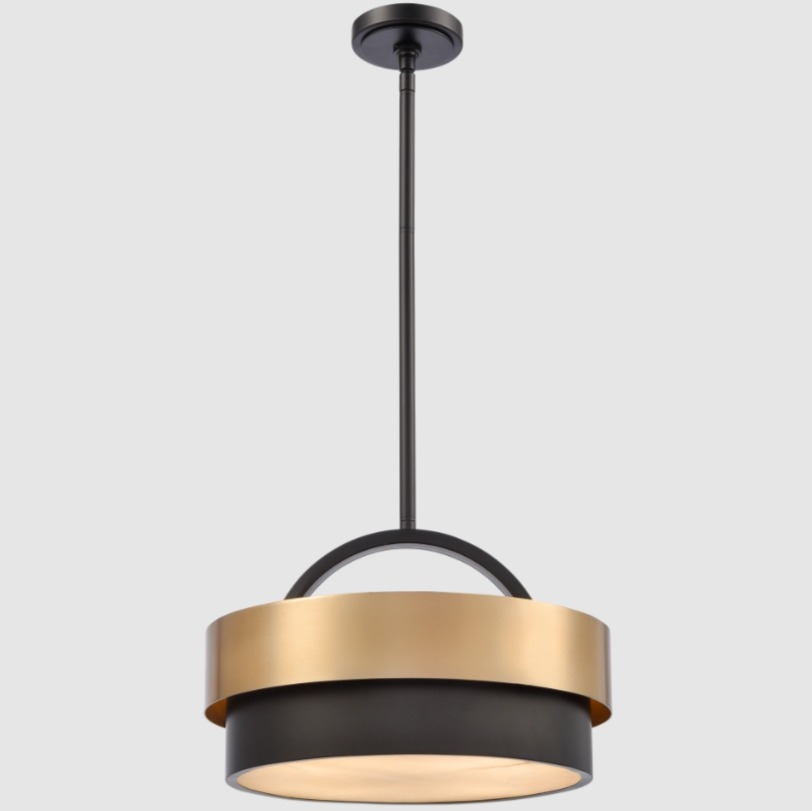 Alabastrowa lampa wisząca do salonu Coburg 4 – mosiądz czerń