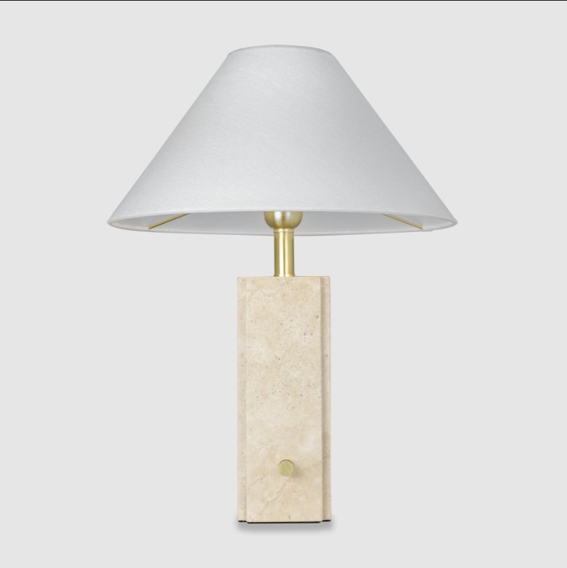 Lampa stołowa Orleans z białym abażurem i włącznikiem