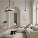 Alabastrowa smukła lampa wisząca Coburg - do salonu