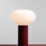 Mała bordowa lampka stołowa Flo Ruby 19 - do salonu na komodę