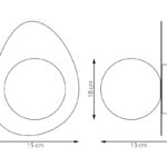 Metalowy kinkiet Ovo K1 do sypialni - rysunek techniczny