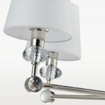 Kryształowy żyrandol Doha z białym abażurem - srebrny