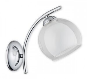 Nowoczesny chromowany kinkiet Altea – szklany klosz