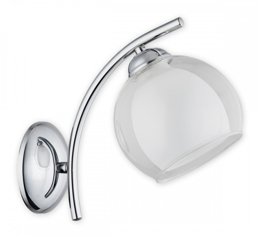 Nowoczesny chromowany kinkiet Altea – szklany klosz