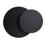 Nowoczesny czarny kinkiet Circle 1C - dwa metalowe koła