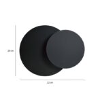 Nowoczesny czarny kinkiet Circle 1C - wymiary