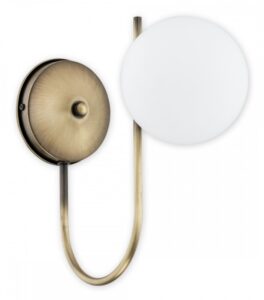 Nowoczesny kinkiet ścienny Ape patyna i biały mat - do sypialni