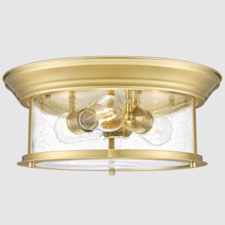 Nowoczesny miedziany plafon sufitowy Warwick - 3 żarówki szklany klosz