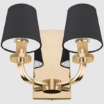 Nowojorski kinkiet ścienny New York złota podstawa i czarne klosze.