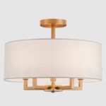 Duży okrągły plafon Lille – biały klosz