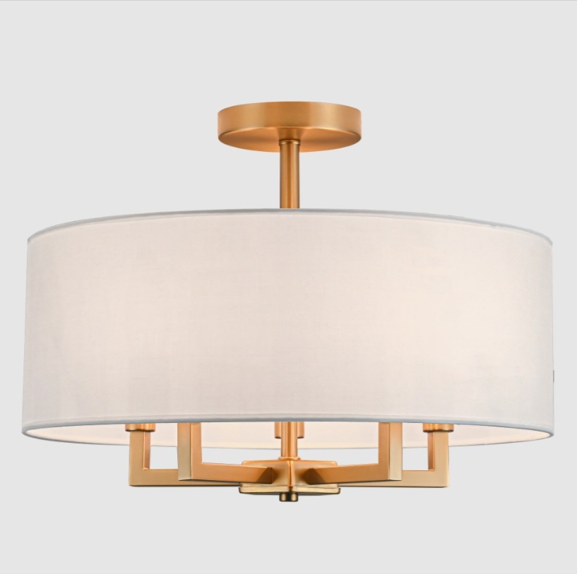 Duży okrągły plafon Lille – biały klosz