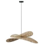 Rattanowa lampa wisząca Raya do salonu nad stół