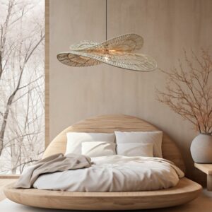 Rattanowa lampa wisząca Raya - naturalny rattan