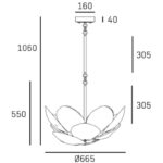 Żyrandol Wellington 12 punktowy - rysunek techniczny