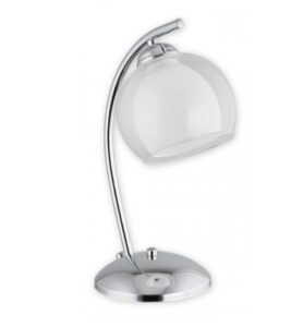 Srebrna lampka stołowa Altea - szklany przezroczysty klosz