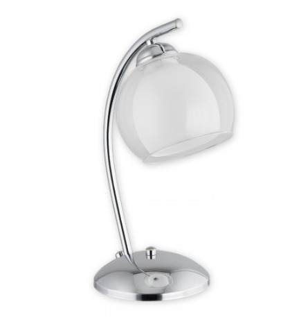 Srebrna lampka stołowa Altea - szklany przezroczysty klosz