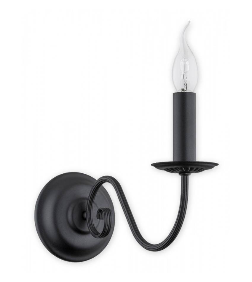 Świecznikowy czarny kinkiet Asti 13 - dekoracyjny