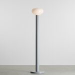 Szara lampa stojąca Flo Grey 26 - nowoczesna