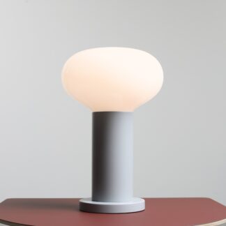 Szara lampka stołowa Flo Grey 19 - elegancki design