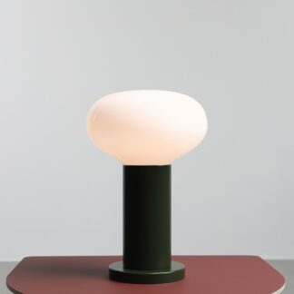 Zielona lampka stołowa Flo Moss 19 - na stolik nocny