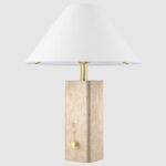 Złota lampa stołowa Orleans ze szlachetną podstawą z kamienia