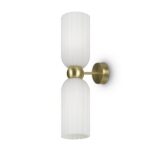 Złoty kinkiet Antic - mleczny klosz