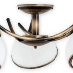 Żyrandol Altea 3 w kolorze patyny - klosz z alabastru