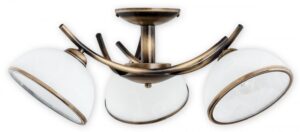 Żyrandol Altea 3 w kolorze patyny - klosz z alabastru