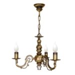 Żyrandol świecznikowy Antares 3 do salonu w kolorze patyny