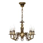 Żyrandol świecznikowy Antares 5 patyna - do salonu