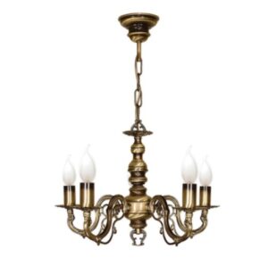 Żyrandol świecznikowy Antares 5 patyna - do salonu