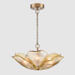 Elegancka lampa wisząca Wellington 6-punktowa – złota