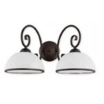 2-punktowy kinkiet ścienny Indra 2 - rdza wenge