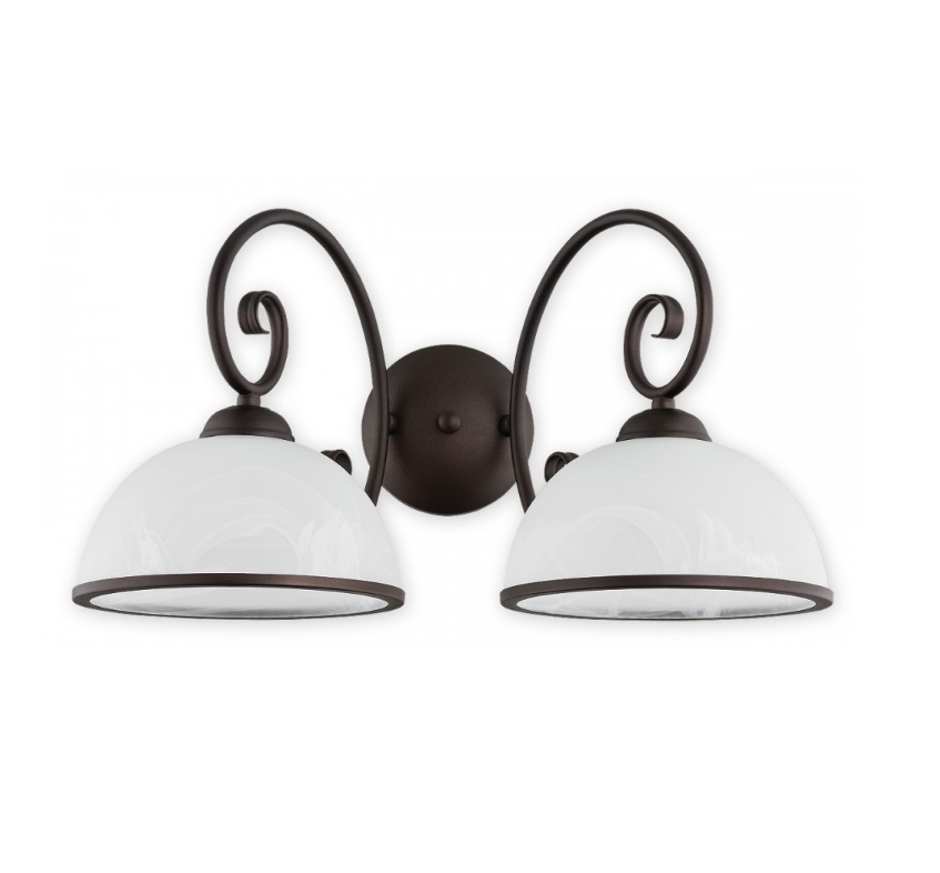 2-punktowy kinkiet ścienny Indra 2 - rdza wenge