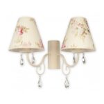 2-punktowy kinkiet ścienny Velio Abażur - wzór kwiatowy