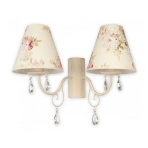 2-punktowy kinkiet ścienny Velio Abażur - wzór kwiatowy