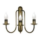 3-punktowy kinkiet klasyczny Kandelabr 3 - patyna