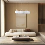 Beżowa lampa wisząca Ballo 6 TK Lighting - nad stolik kawowy do salonu